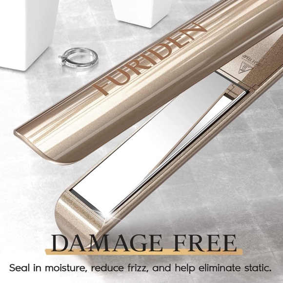 Gold Hair Straightener and Curler 2 in 1, Flat Iron Curling Iron in One, 1 inch - Picture 3 of 13